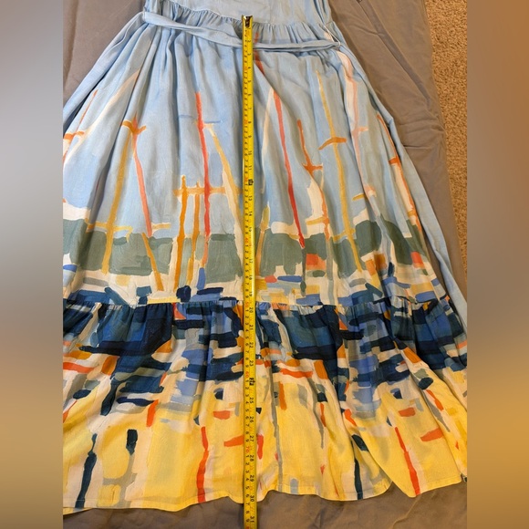 Simply Art by Dolcezza Light Blue Sailboat Print Sleeveless Casual Maxi Dress - Picture 6 of 11